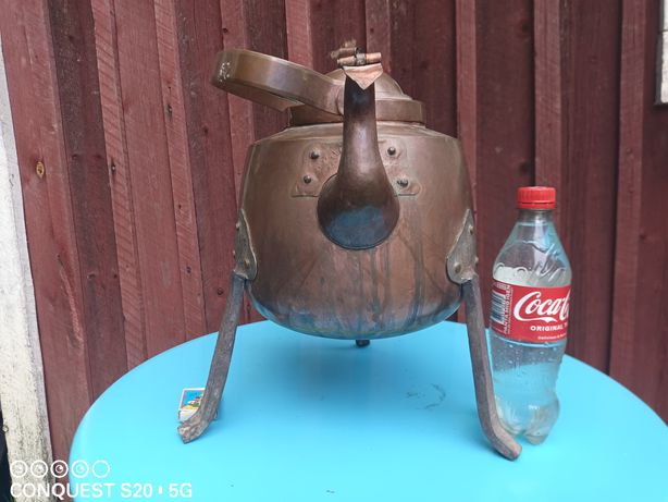 7 литров Старинный Медный чайник  Швеция чайник на ножках