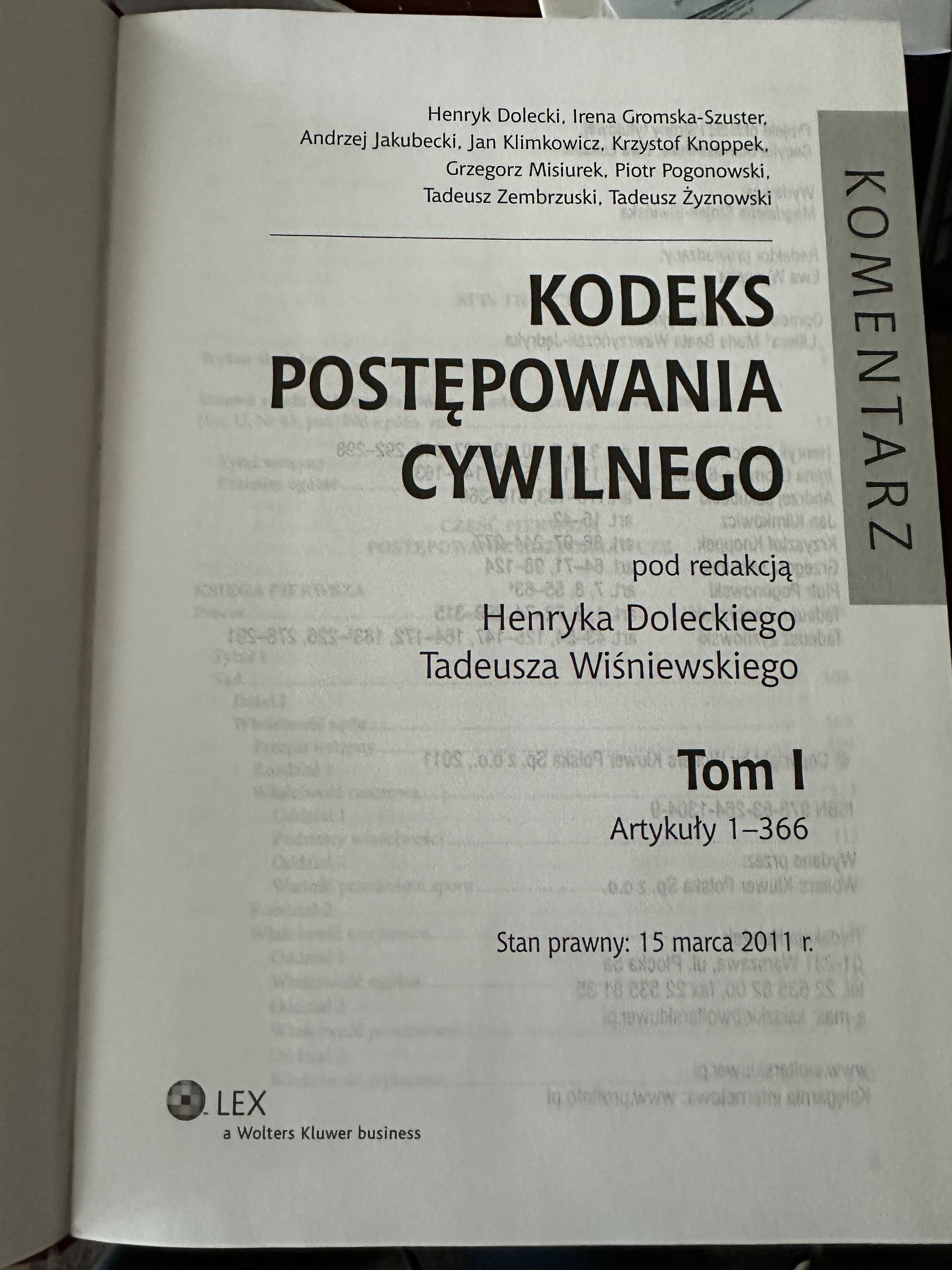 Komentarz do KPC, red. H. Dolecki, T. Wiśniewski 5 tomów.