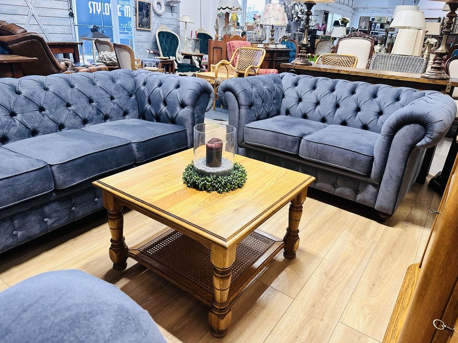 IDEALNY ZESTAW CHESTERFIELD - rogówka + sofa 2 osobowa :)