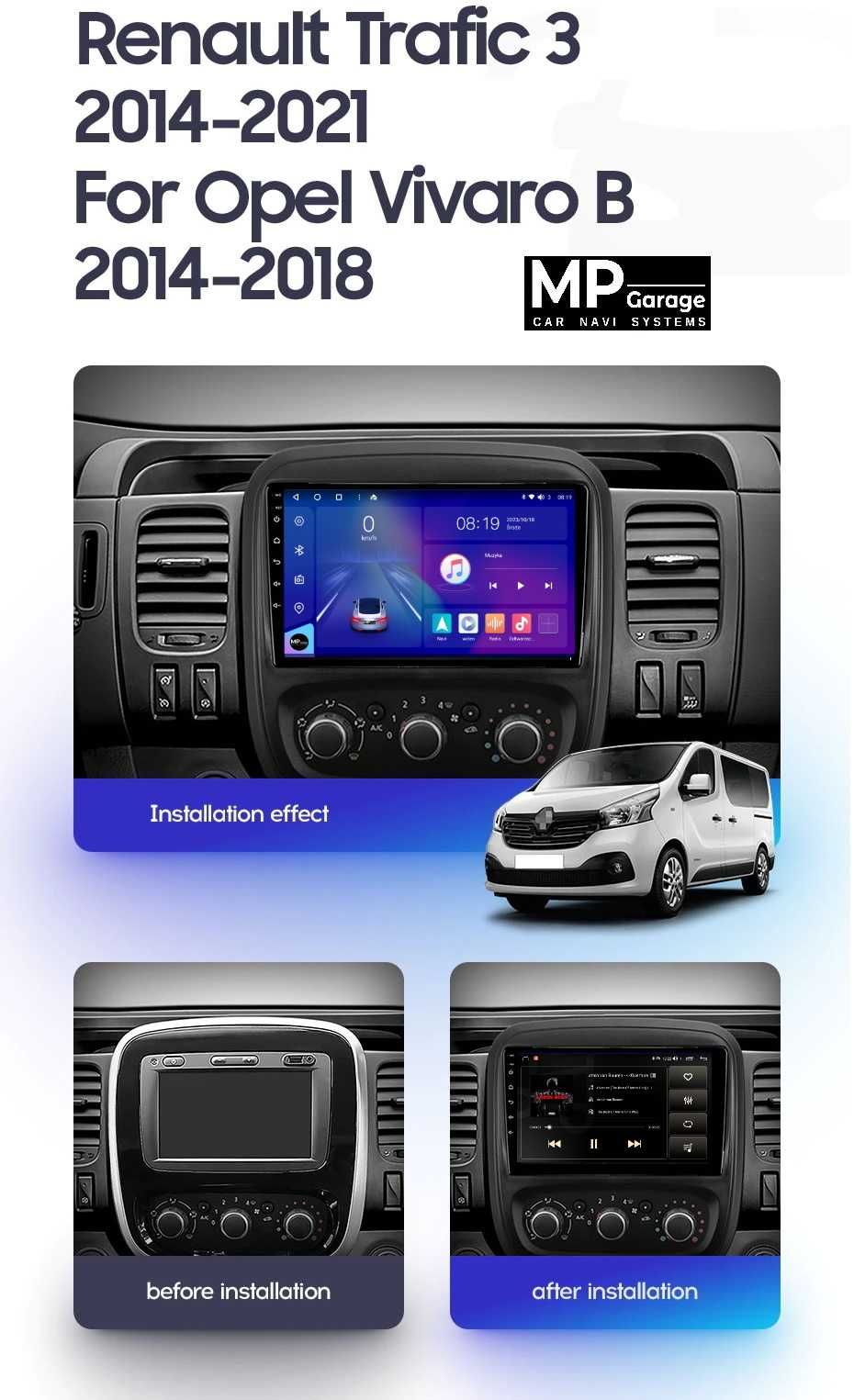 Opel Vivaro B / Renault Trafic Nawigacja Android CP Qled 4G LTE Montaż