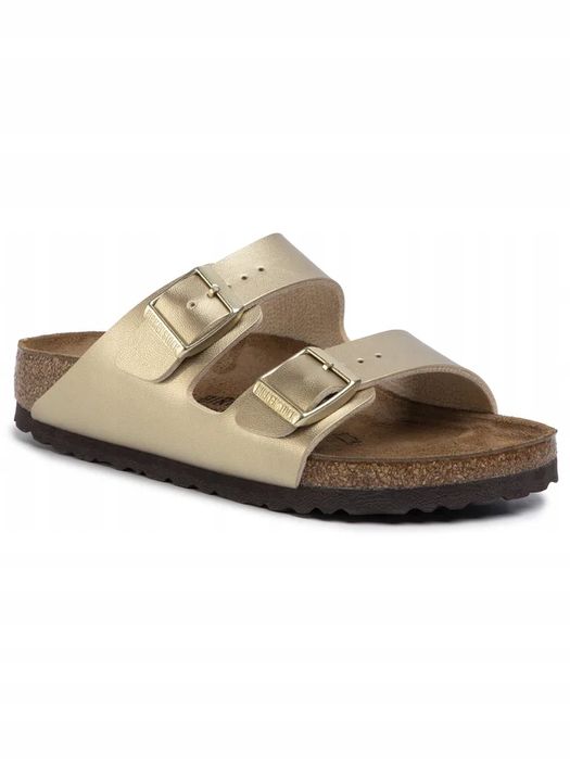 Birkenstock 38 Buty Damskie Arizona Bs Narrow Fit Złote Klapki T773