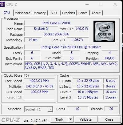 ASUS ROG Rampage VI Extreme + i9 7900x