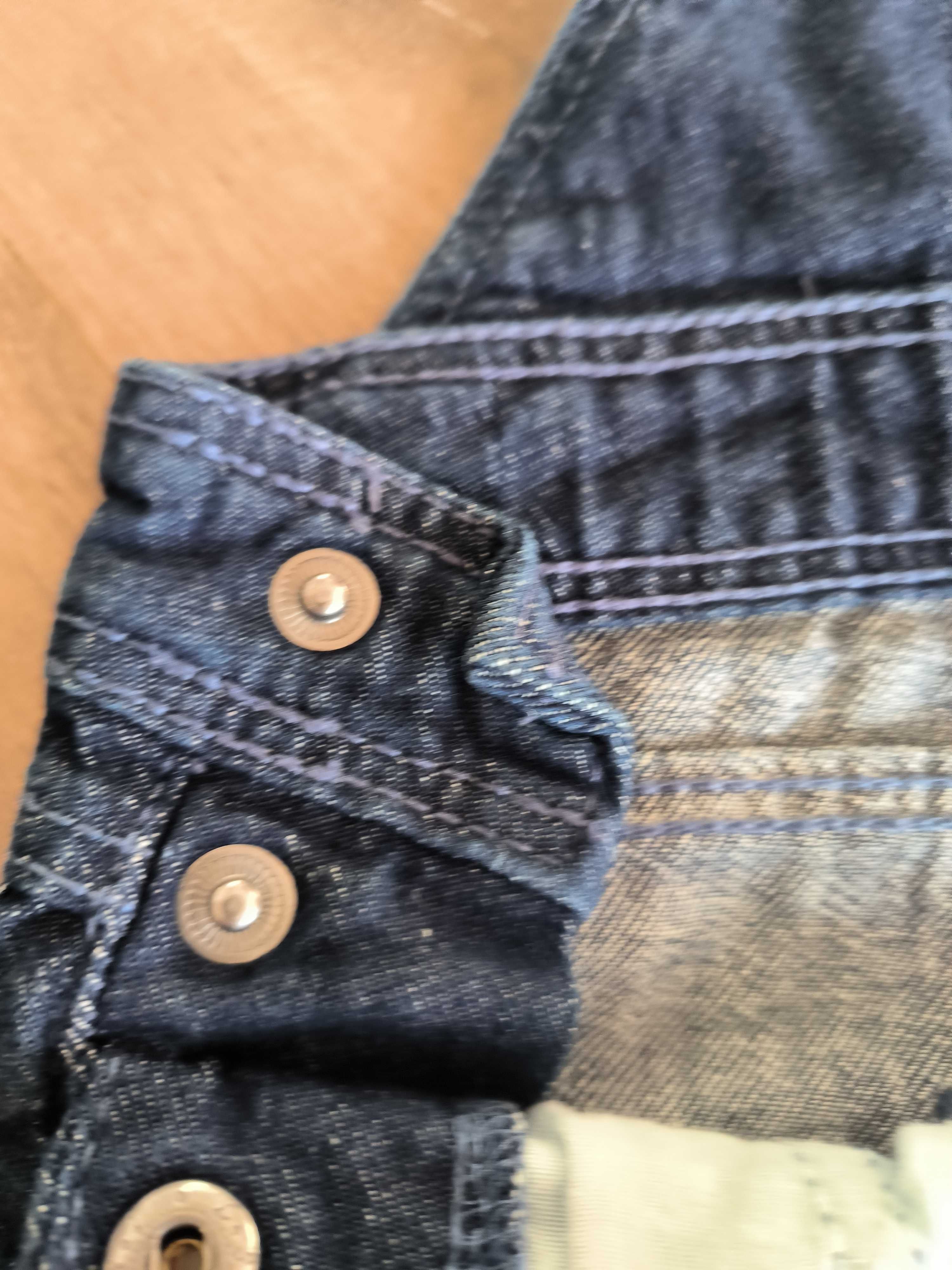 Nowe spodnie jeansowe ogrodniczki 80 mapy regulowane