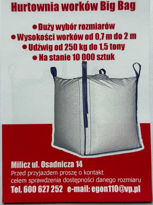 big bag big bagi worki big bag na złom gruz zboże pyły wióry itp