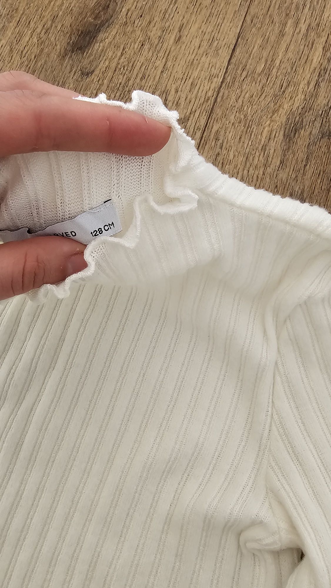 Komplet Reserved elegancki 128 biała bluzka i spódniczka