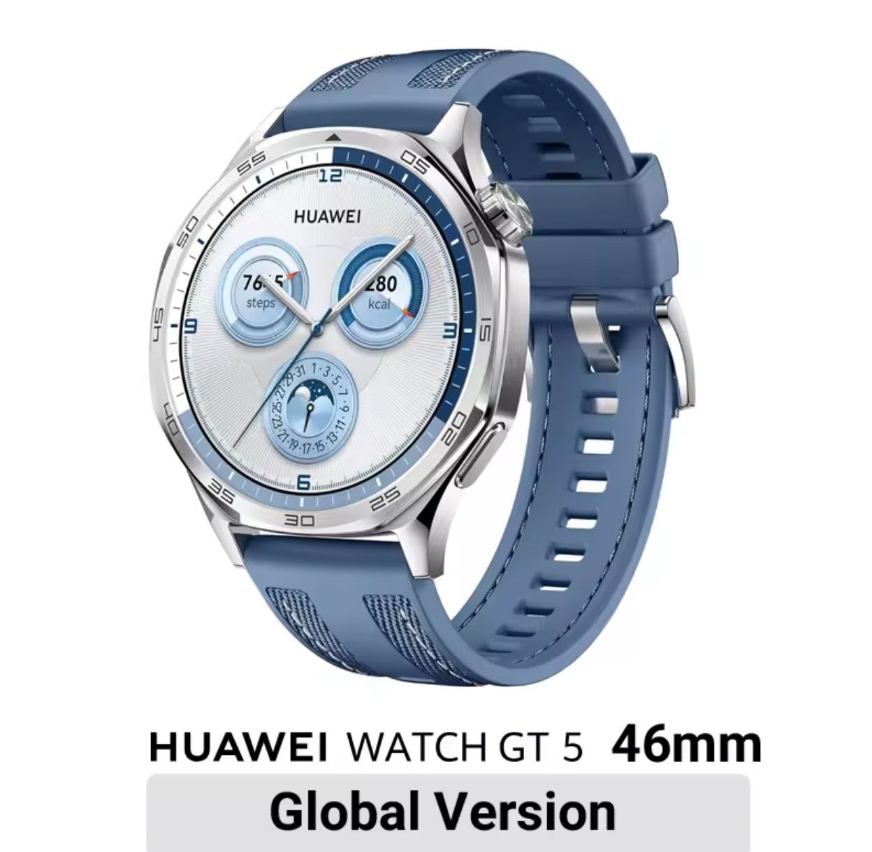 Смарт часы Huawei watch GT 5/Global + 2 металлических браслета +стекло