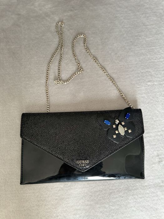 Клатч Guess чорний лакований