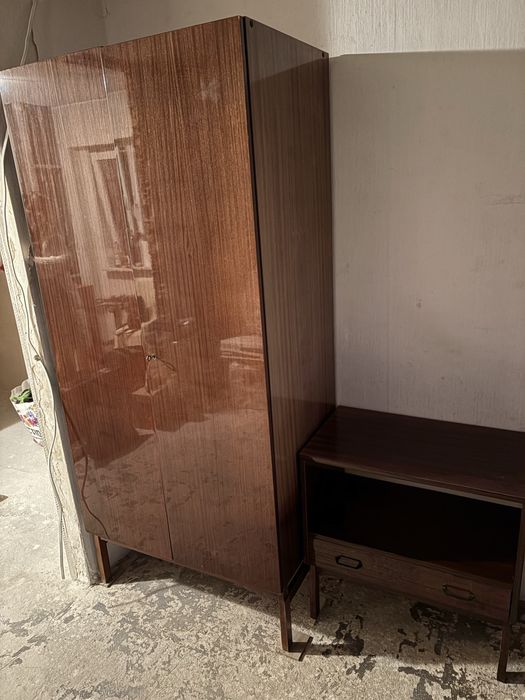 Meble z PRL-u drewniane fornirowane - 6 elementów
