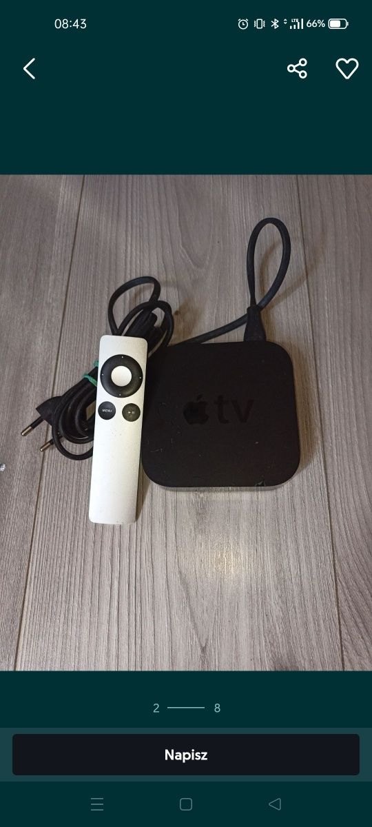 Apple Tv 
3 generacji
Model A1427 
Czarny z pilotem