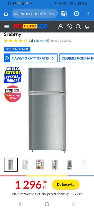 Lodówka LIEBHERR 123cm INOX