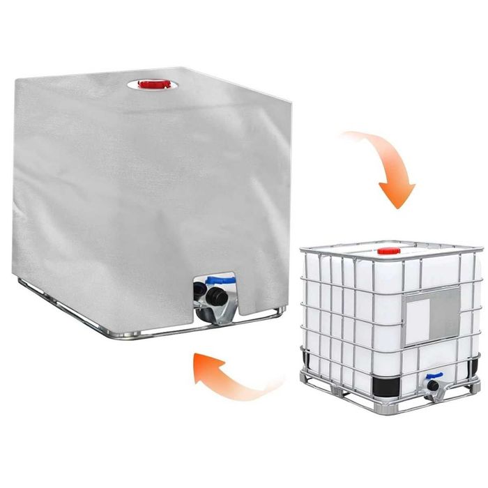 Pokrowiec ochronny na zbiornik IBC mauzer 1000l wodoodporny Srebrny