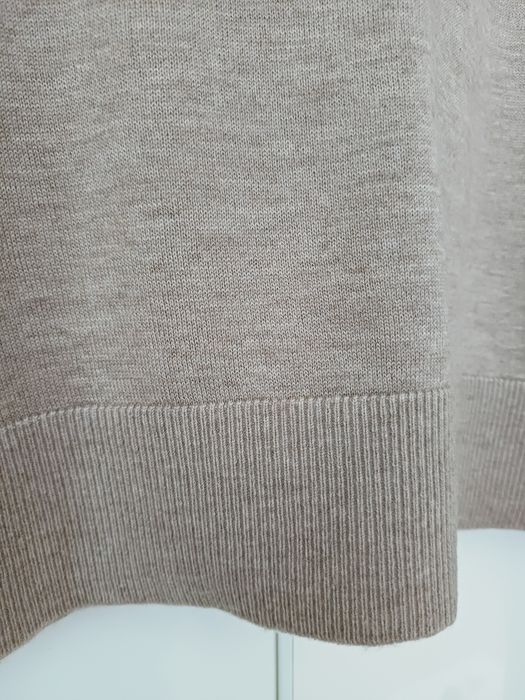 Massimo Dutti wełniany golf beżowy taupe sweter z golfem wełna kaszmir