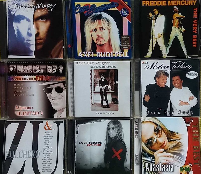 cd музыкальных компакт дисков разных стилей и направлений rock