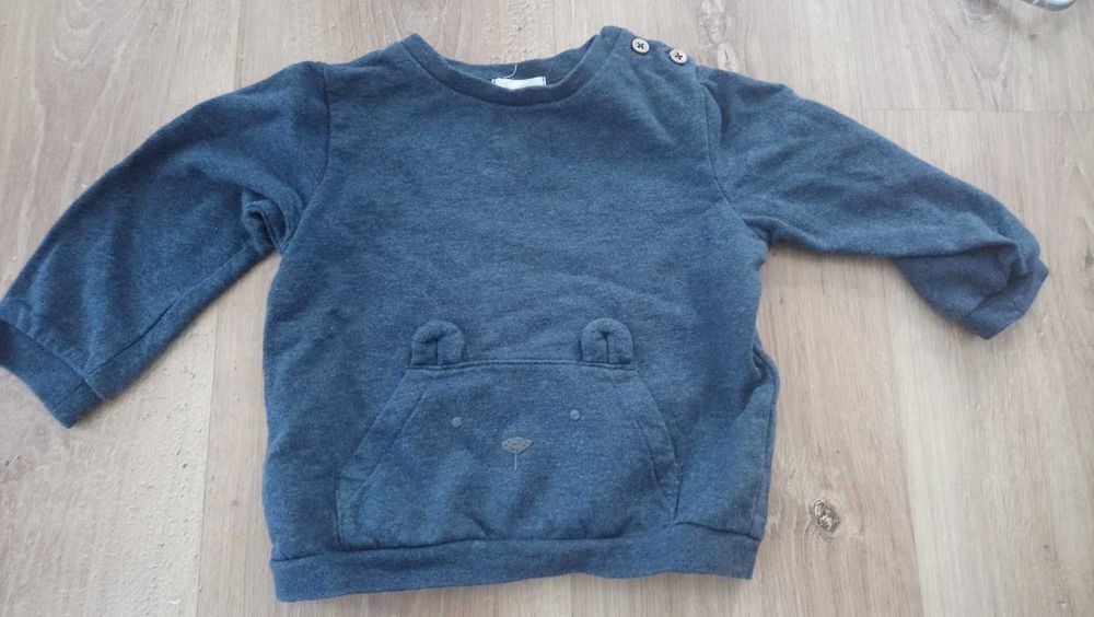 Newbie bluza z misiem niebieska granatowa rozmiar 80 ale jak 86