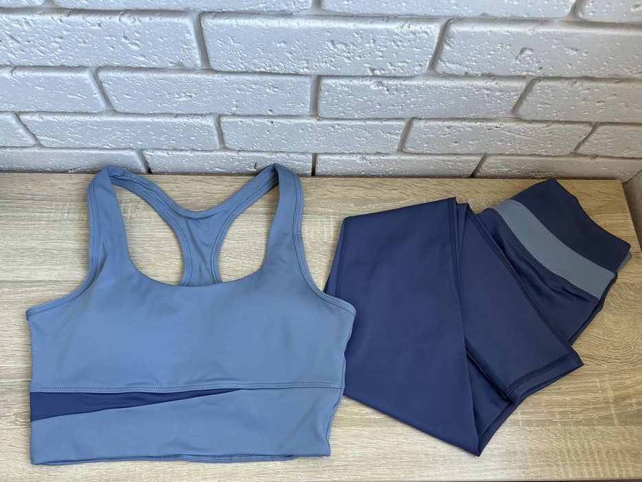 Костюм, лосіни, набор, топ, для фітнесу, спорту