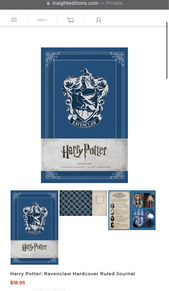 Caderno ou diário Ravenclaw