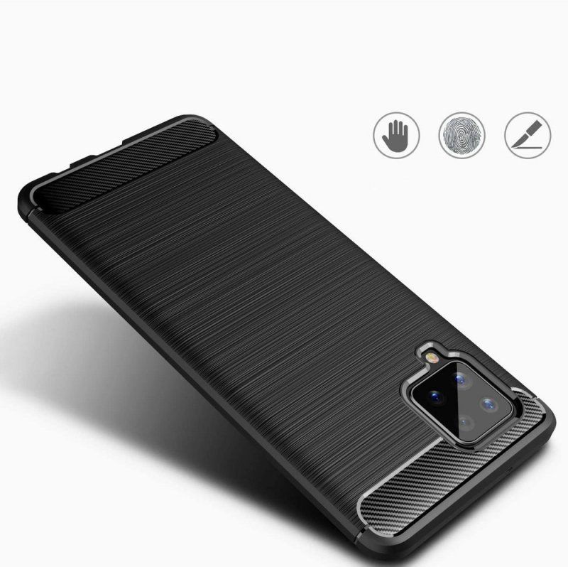 Carbon Case Elastyczne Etui Pokrowiec Samsung Galaxy A42 5G Czarny