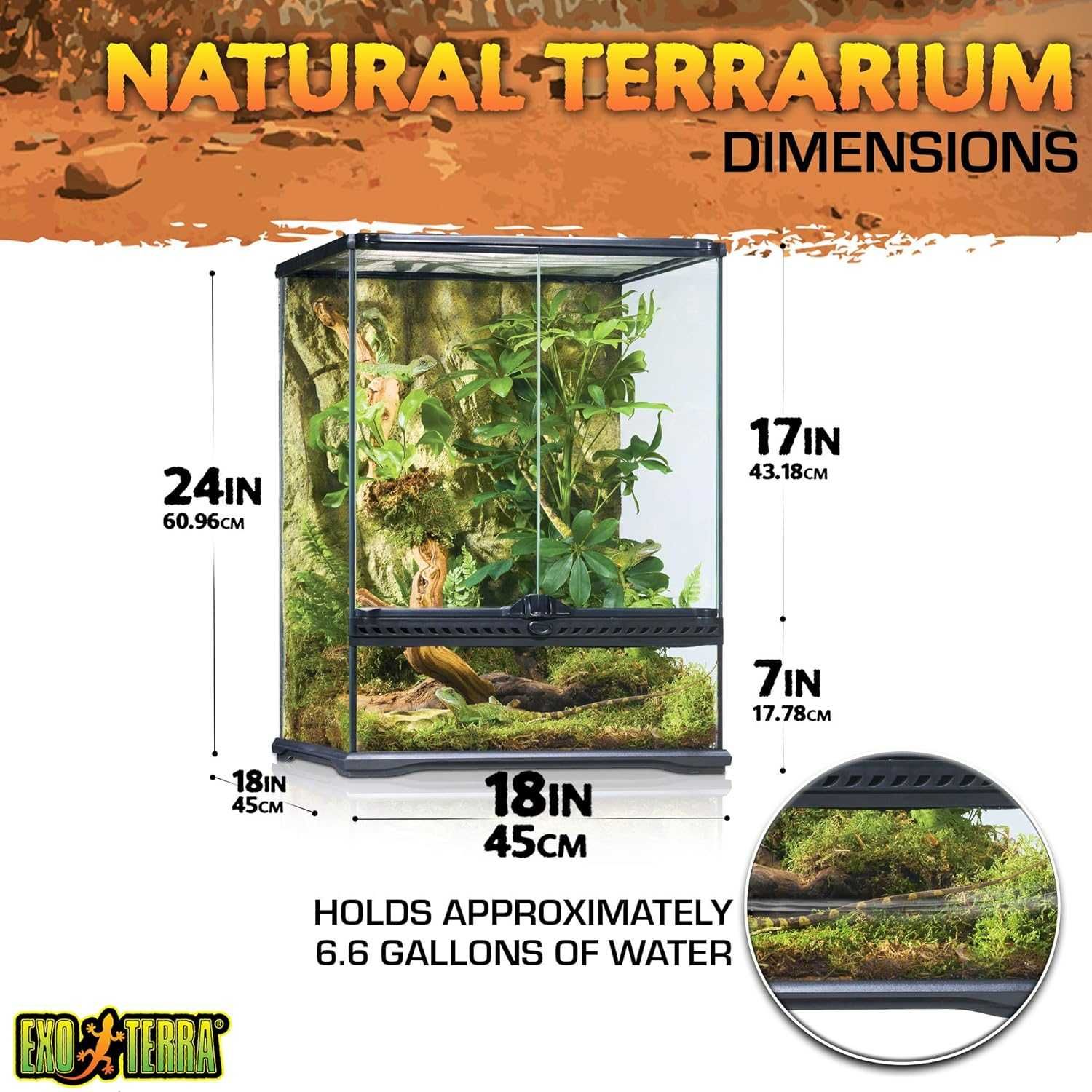 PORTES GRÁTIS - Terrários de Vidro para Répteis EXO TERRA, terrarium