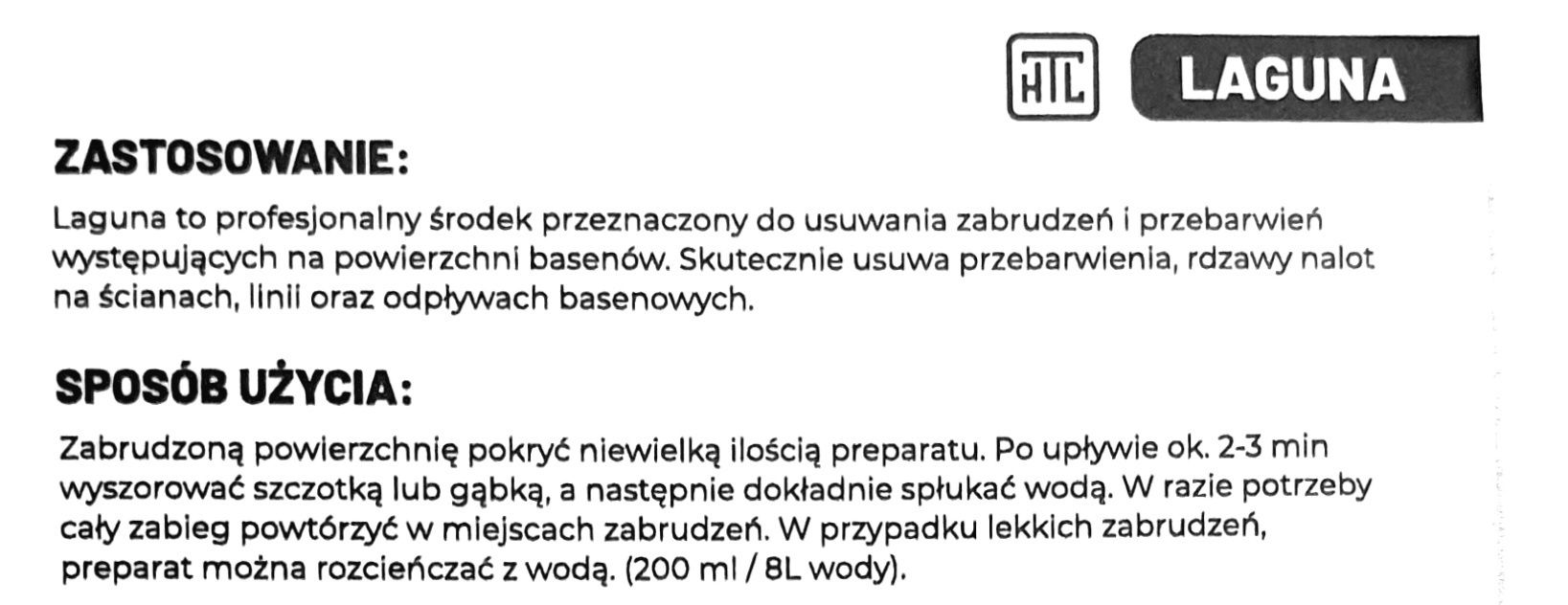Środek do mycia basenu basenów Laguna koncentrat 1 litr NOWOŚĆ