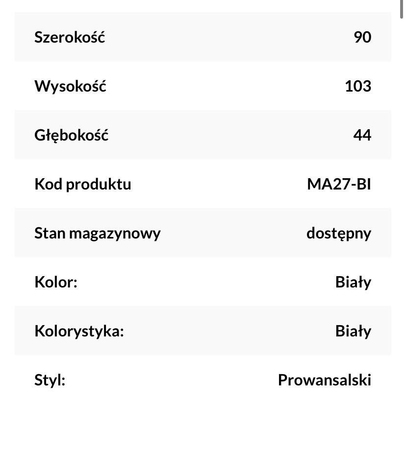 Komoda biała firmy Bodzio