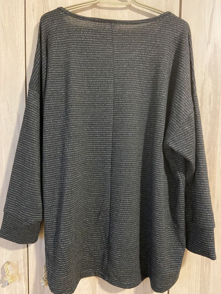 Czarna bluzka z brokatem damska plus size pacha 69 cm Vintage