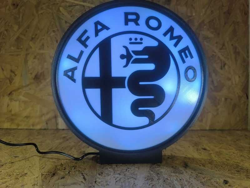 Luminária / Lightbox Alfa Romeo – Design Duas Cores