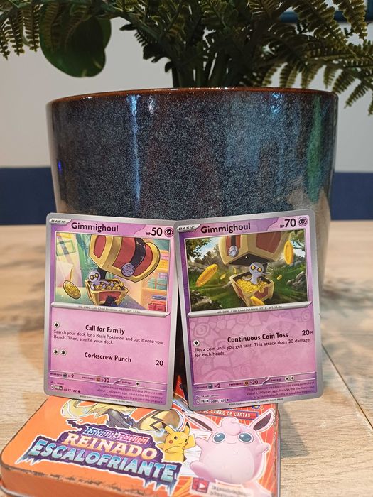 2 Cartas Pokémon Gimmighoul #87 e Gimmighoul [Reverse Holo] #88