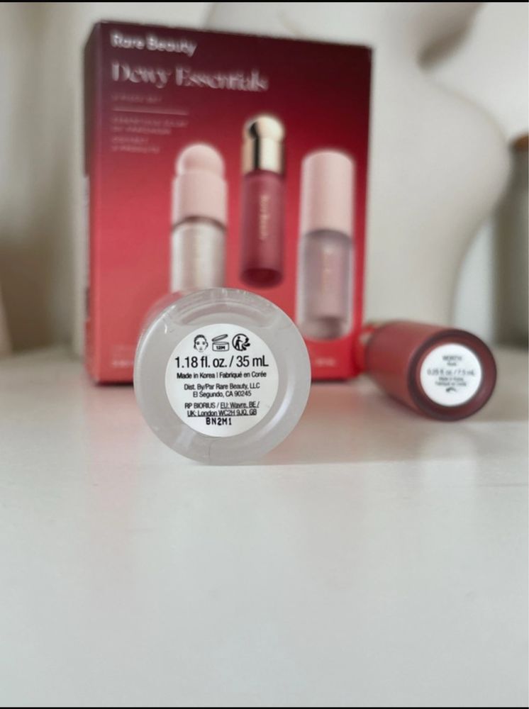 rare beauty dewy set - blush & 4-1 fixing mist