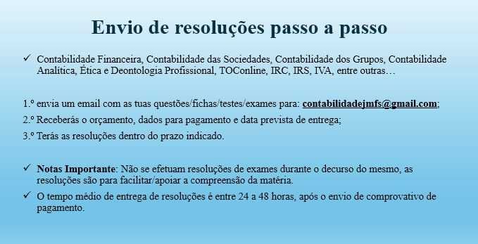 Explicações contabilidade