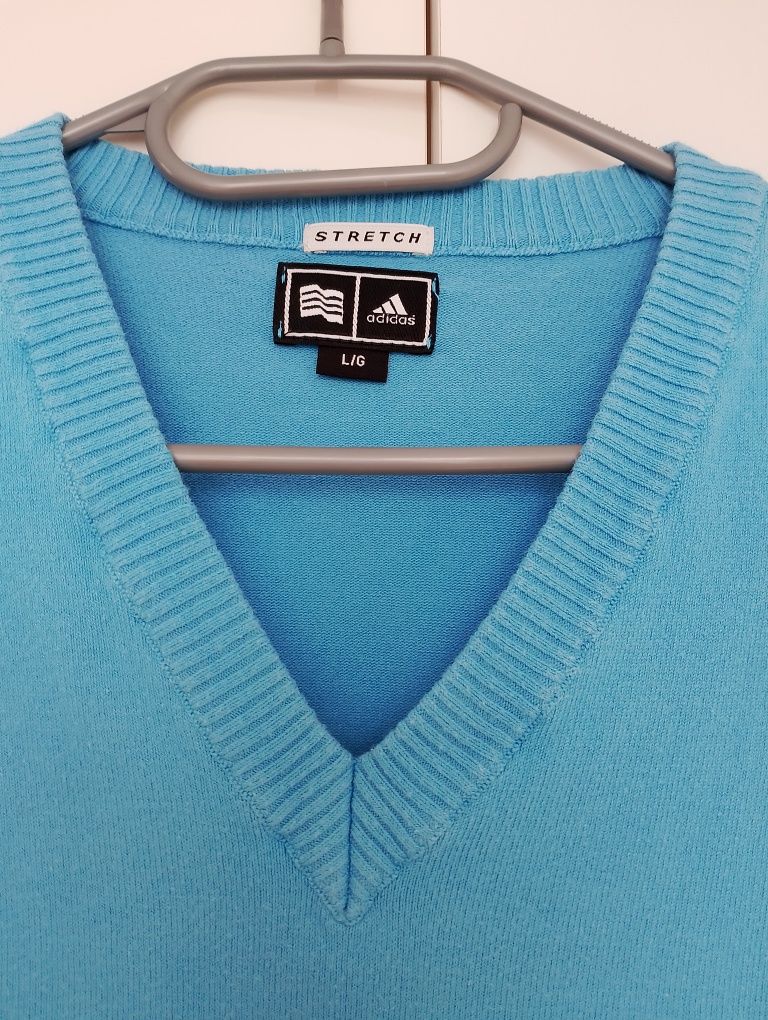 Sweter niebieski damski Adidas rozmiar L