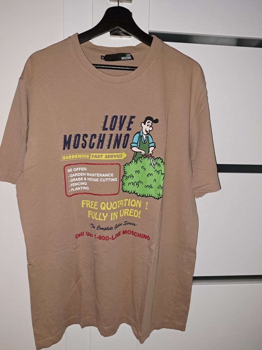 Koszulka męska brązowa "Love Moschino" XL