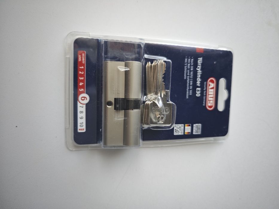 Zamek ABUS E30 – wkładka do drzwi z 5 kluczami, 30/45 mm, niki