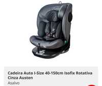 Cadeira Auto I-Size 40-150cm Isofix Rotativa Cinza