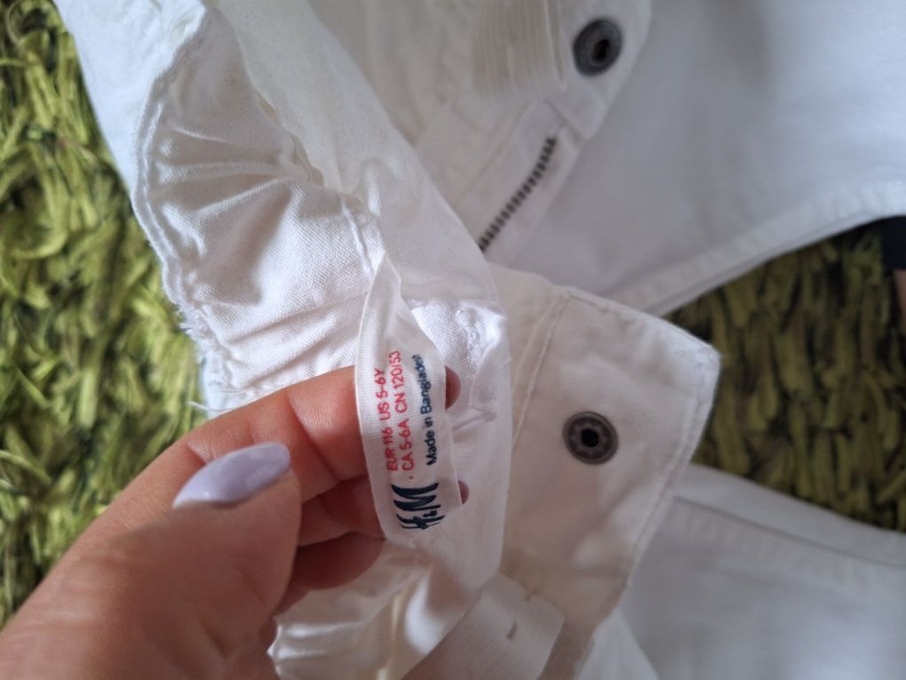 Spodnie dla chłopca H&M 116 rozmiar białe