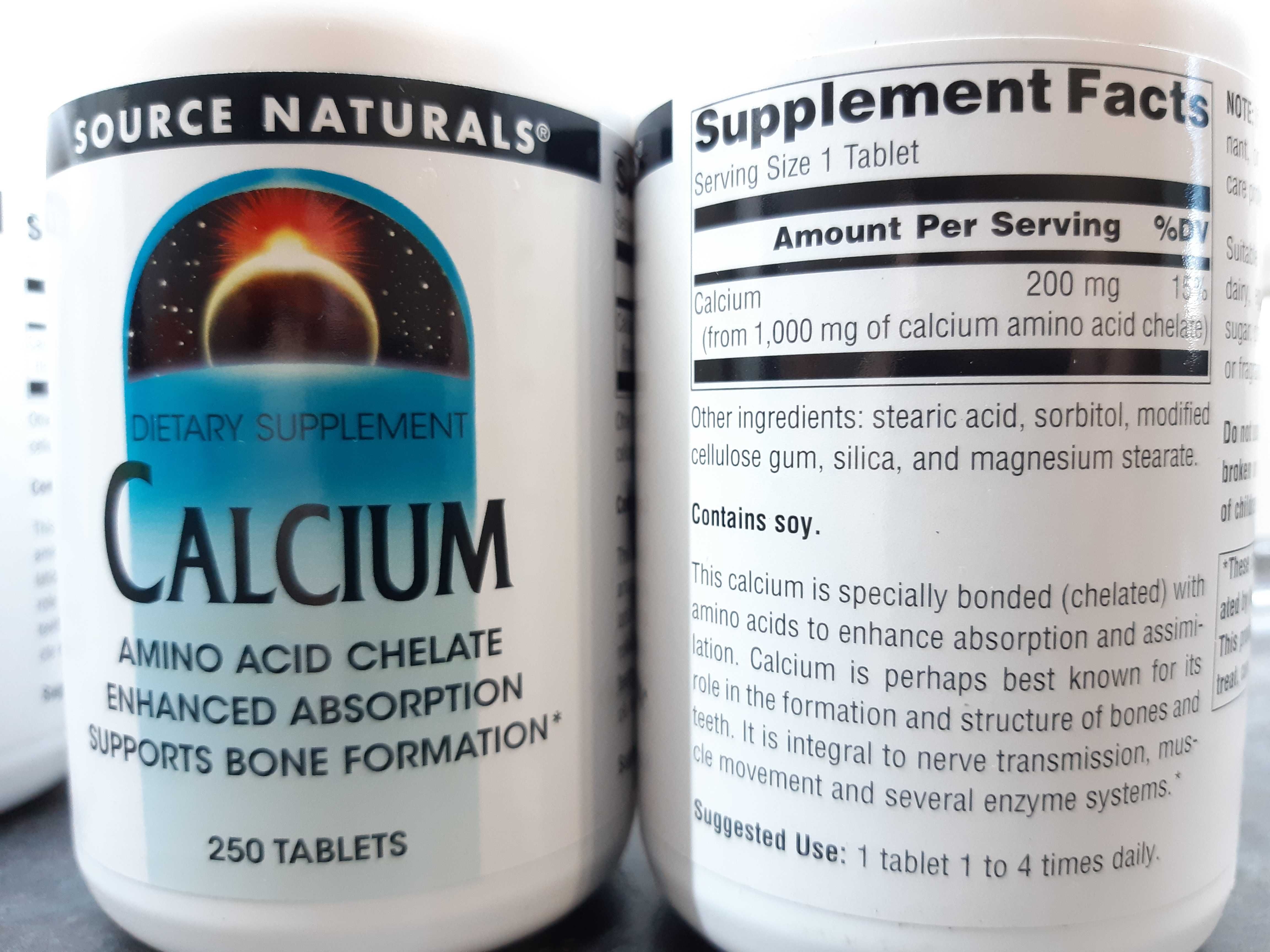 Source Naturals, Calcium Chelate 200 мг (250 таб.), кальций хелат