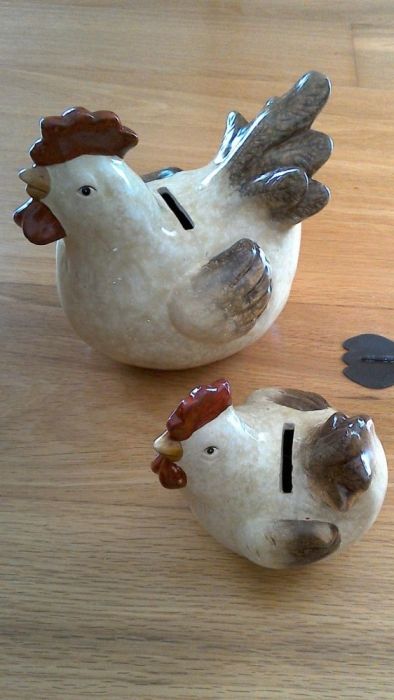 Galinhas de decoração estilo rústico
