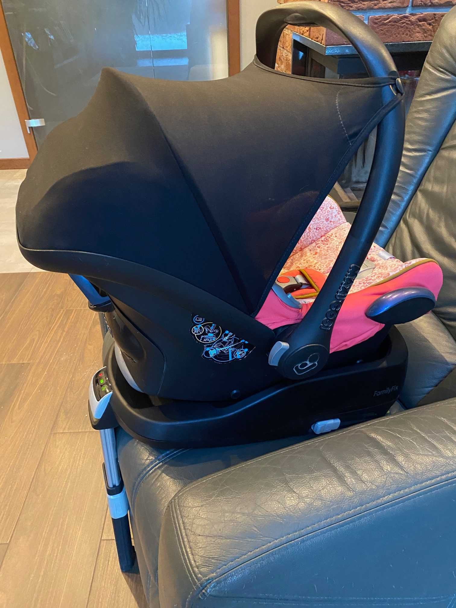 Maxi-Cosi CabrioFix fotelik leopard pink 0-13 kg + IsoFix base