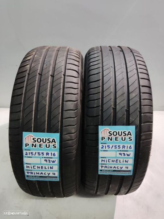 2 pneus semi novos 215-55r16 michelin - oferta dos portes 90 EUROS