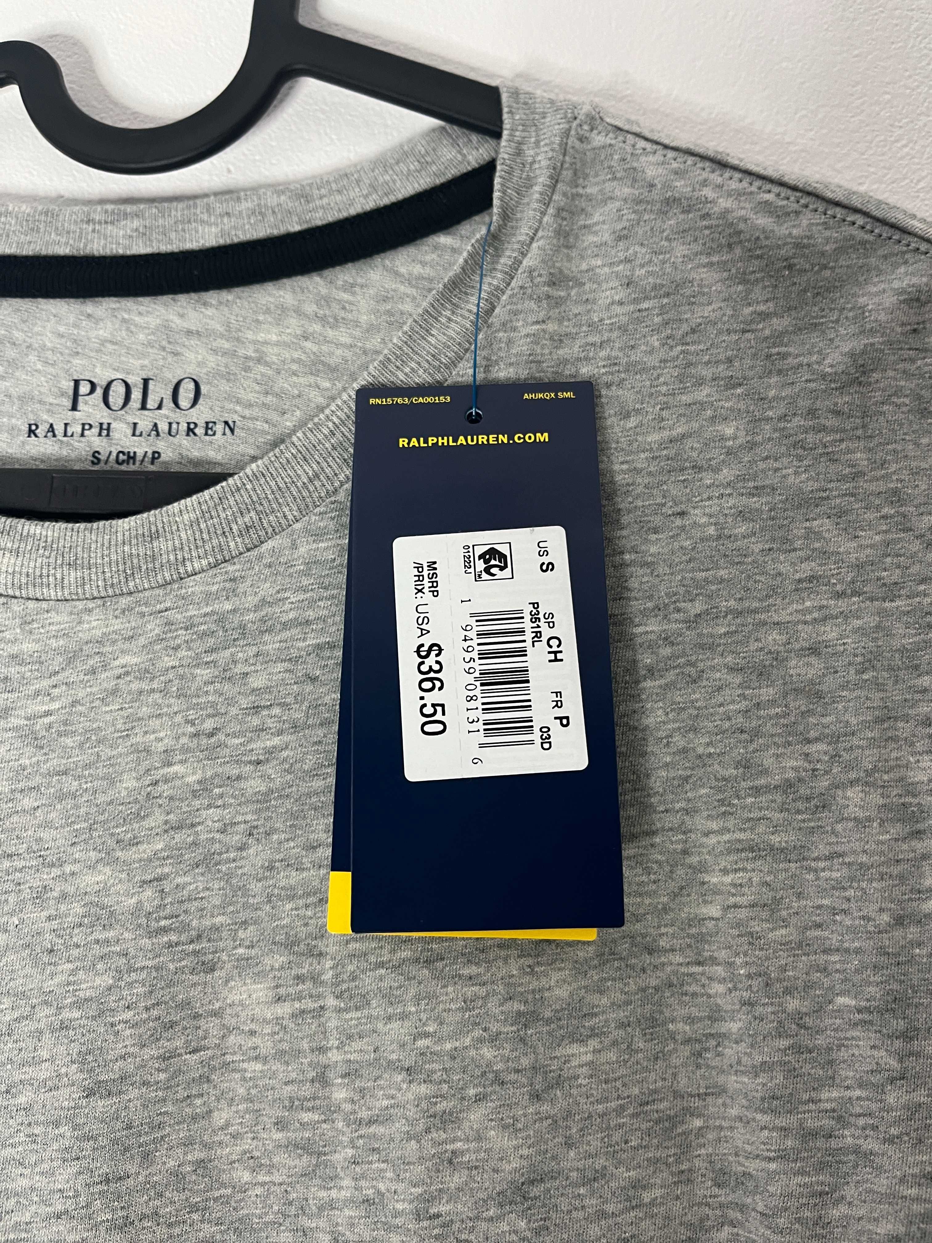 bawełniana szara popielata koszulka Tshirt męski Polo Ralph Lauren S