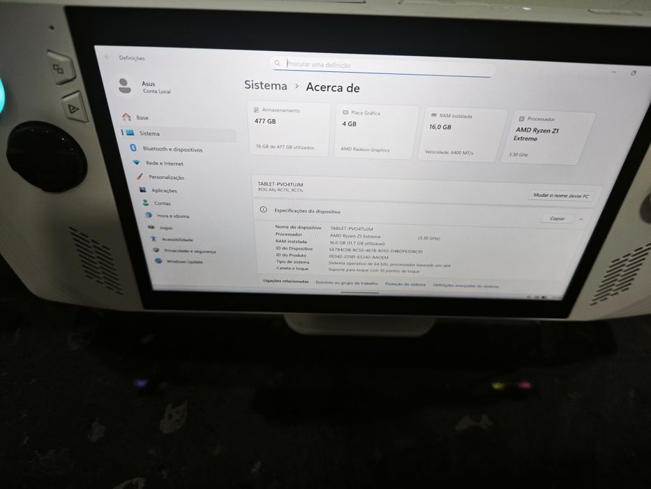 Asus rog ally versão  z1 extreme (ler descrição)