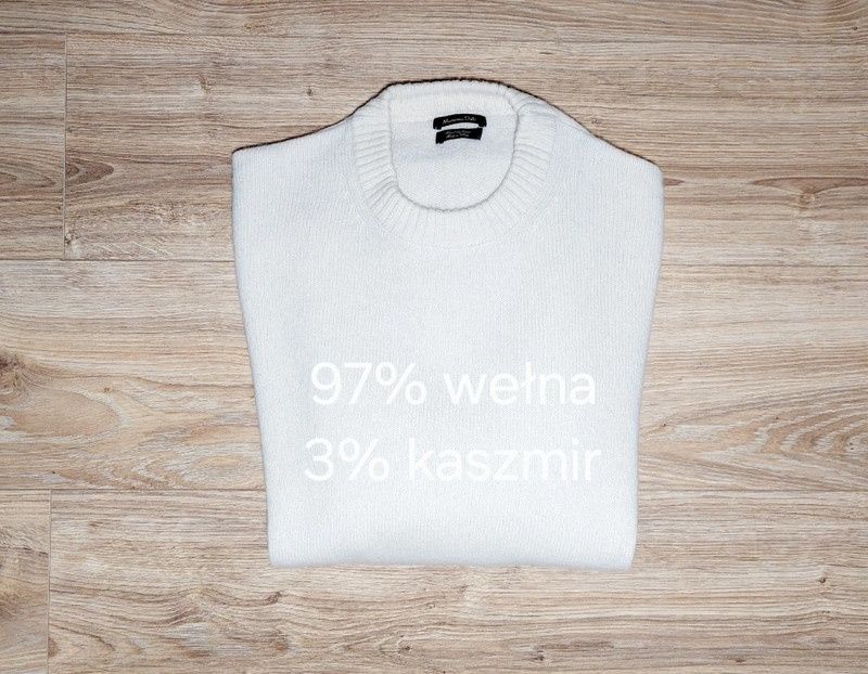 Sweter 97% wełna 3% kaszmir kremowy