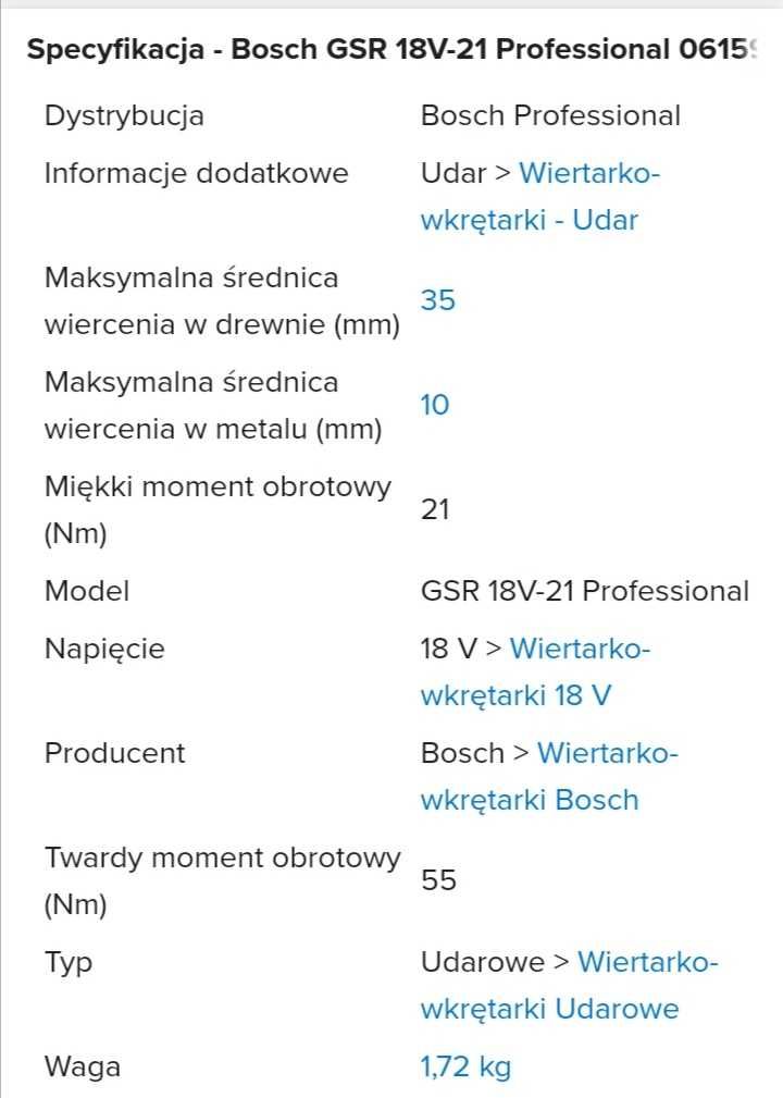 NOWA Bosch Professional GSB 18V 55 Nm UDAR Wiertarko Wkrętarka UDAROWA