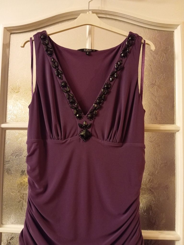 Fioletowa sukienka Star by julienmacdonald, rozmiar 14, rozciągliwa