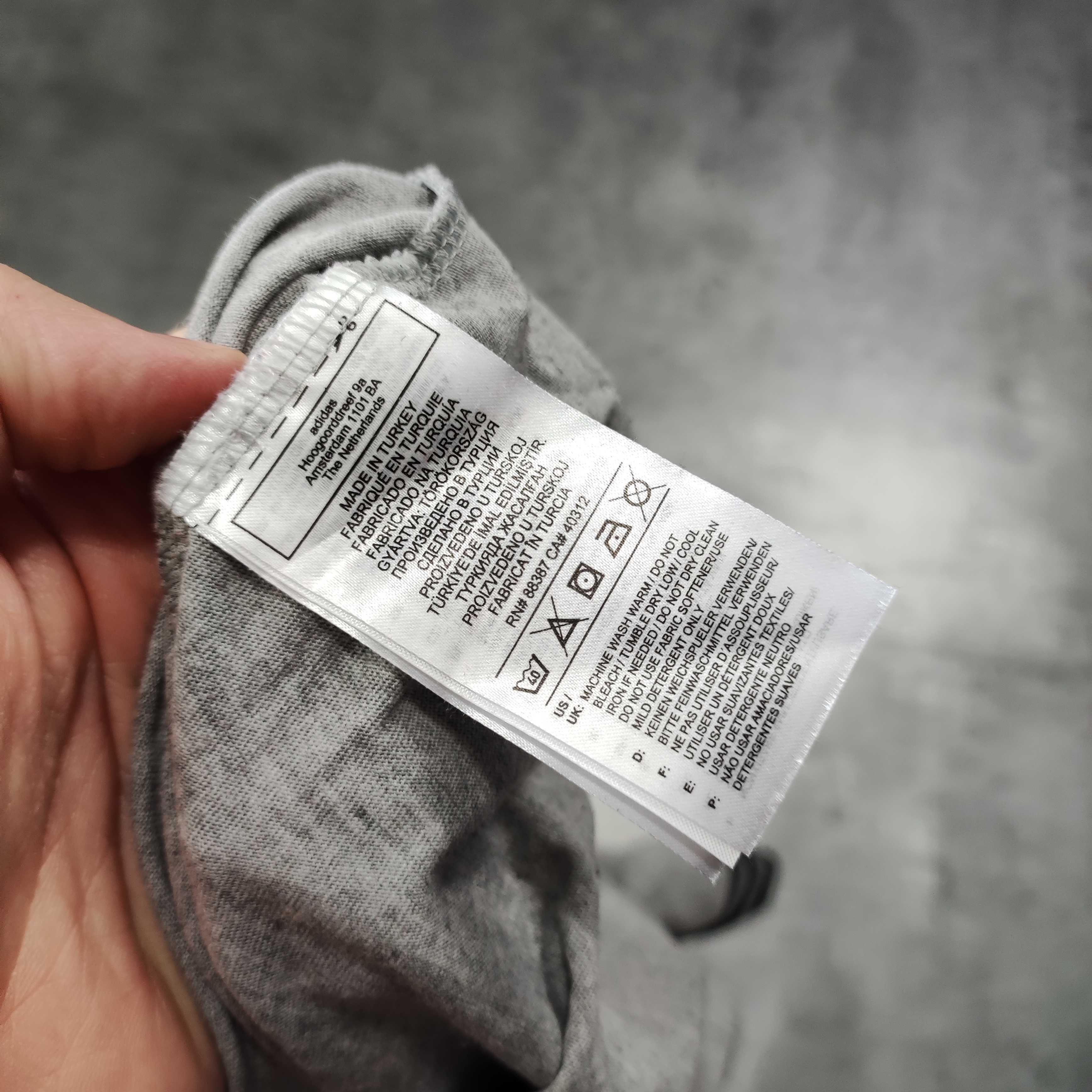 MĘSKA Koszulka Sportowa Bawełna Adidas 3 Paski Lekka Letnia Klasyczna