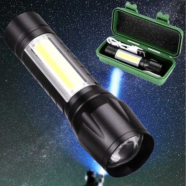 АКЦИЯ Ручной фонарик с кейсом BL 511 COB usb charge