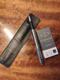 Ручка перова Parker Jotter Stainless Steel + чохол + 5 картриджів