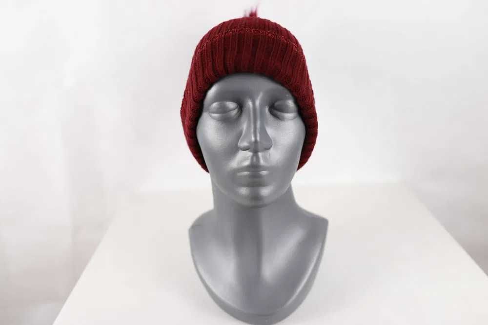 Czapka z Pomponem Damska Modna Stylowa WYGODNA Bordowa Beanie NOWA