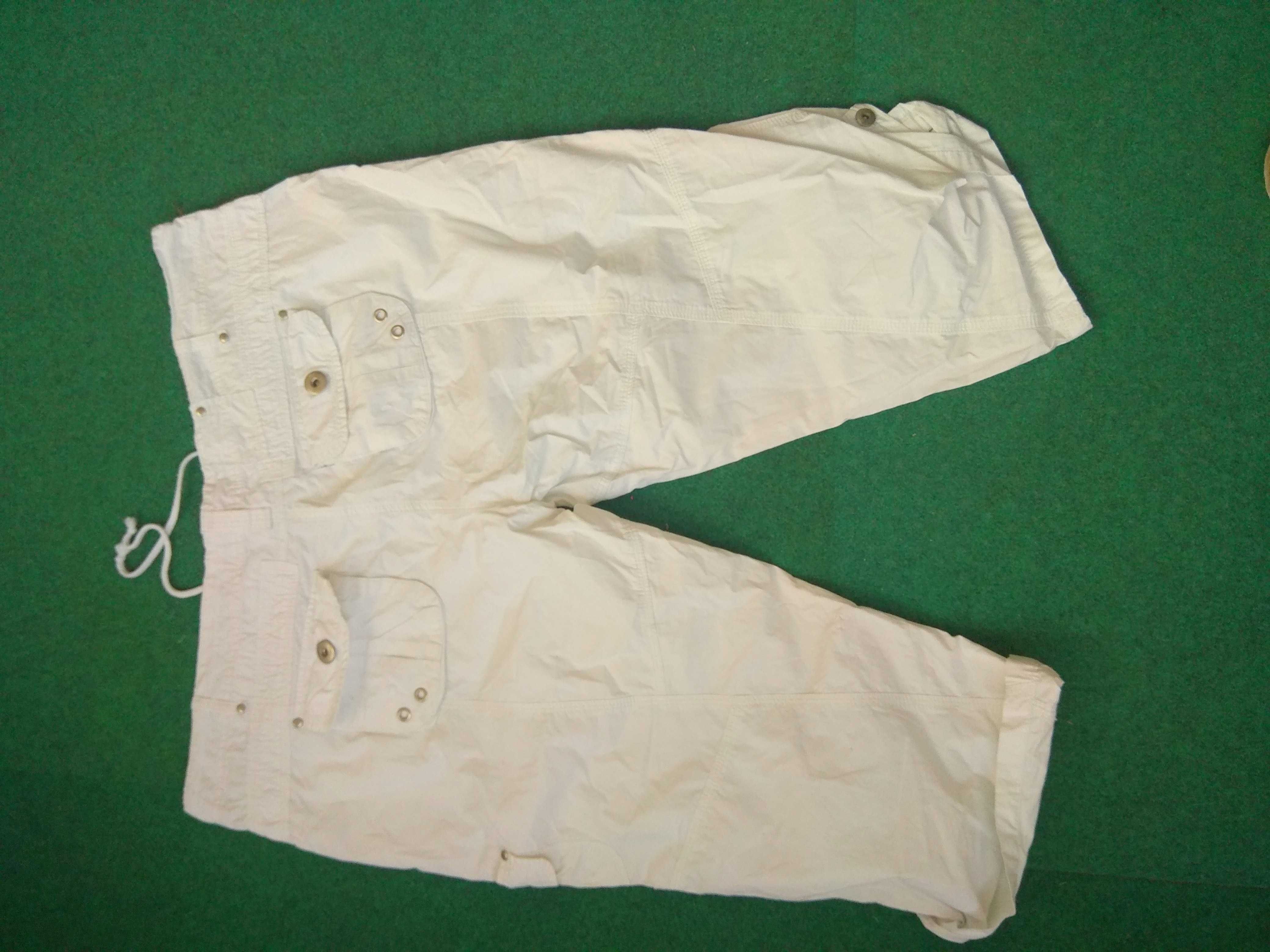 Spodnie damskie śnieżno białe - JAK NOWE 100% bawełna XL/XXL