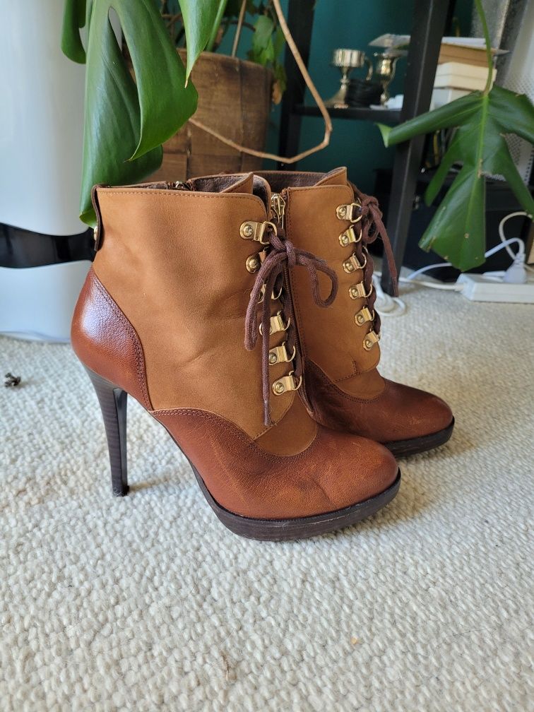 Botki wysokie kozaki szpilki 38 Kazar buty