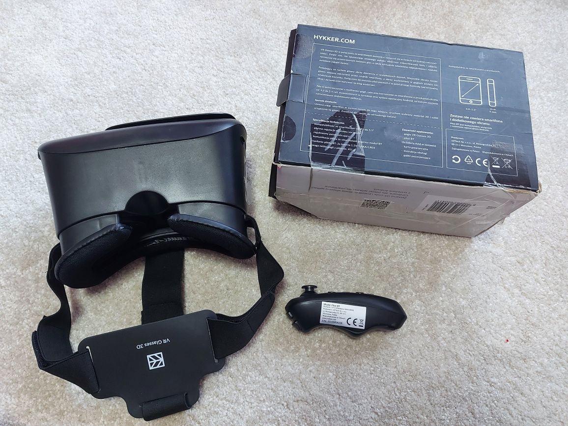 Hykker VR Glasses 3D+ pilot BT. Gogle VR do smartfonow.